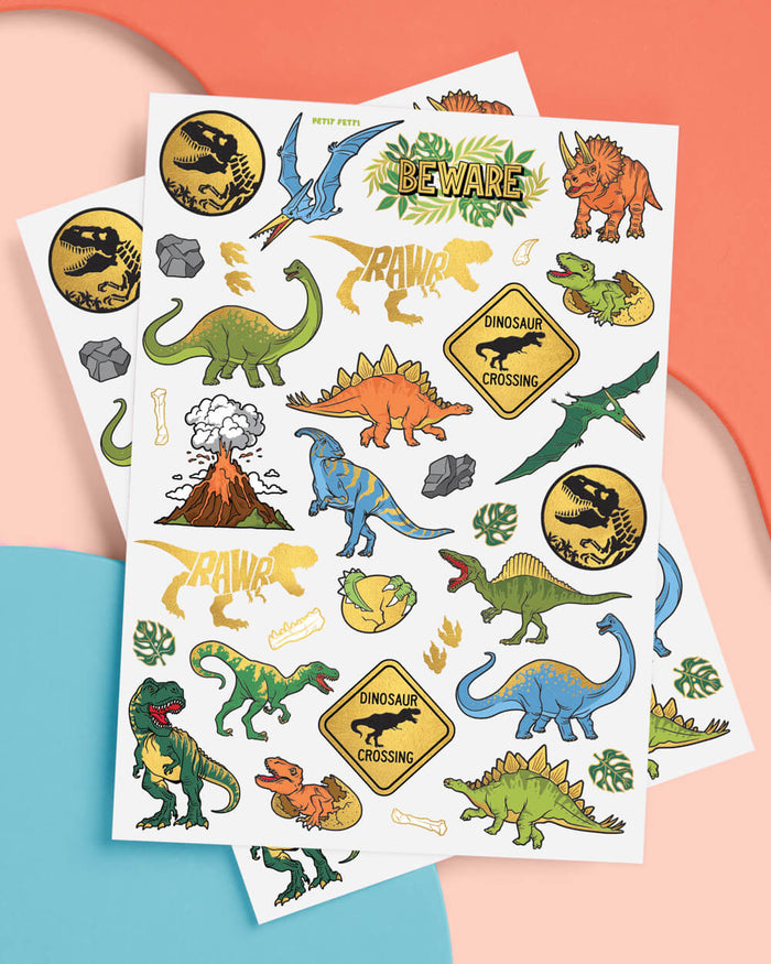 Dino-mite Tats - 44 foil temporary tattoos