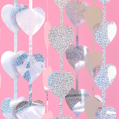 Shimmer Heart Curtain - iridescent foil curtain