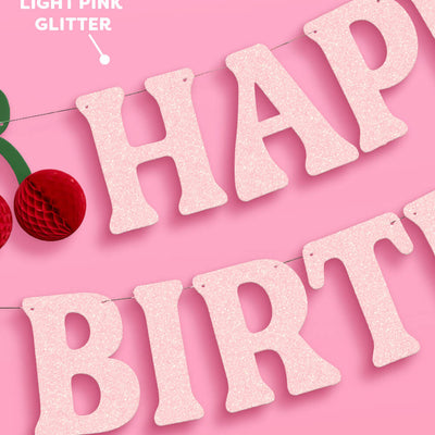 Cherry On Top Bday Banner - 3D glitter banner