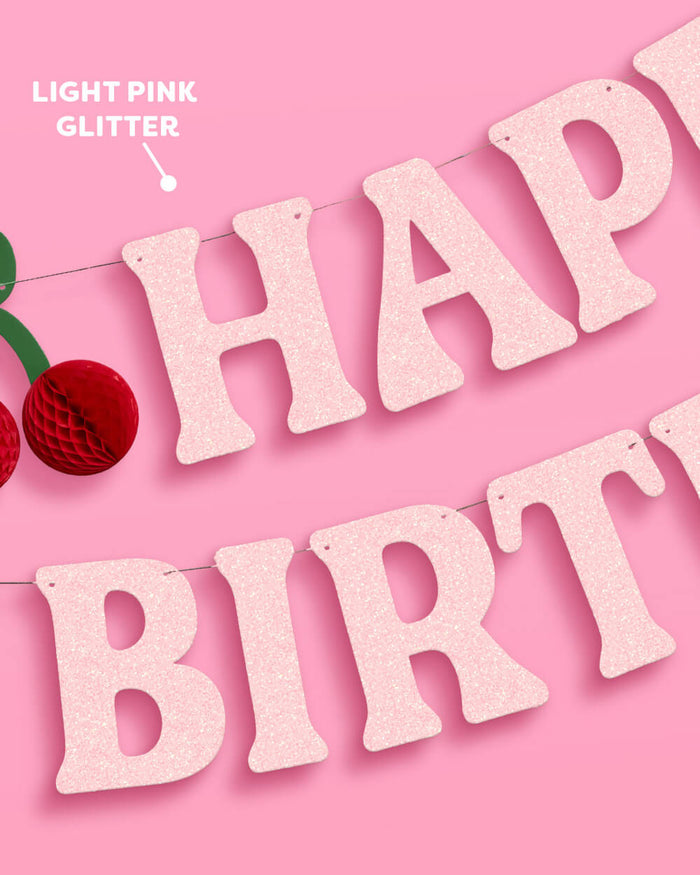 Cherry On Top Bday Banner - 3D glitter banner