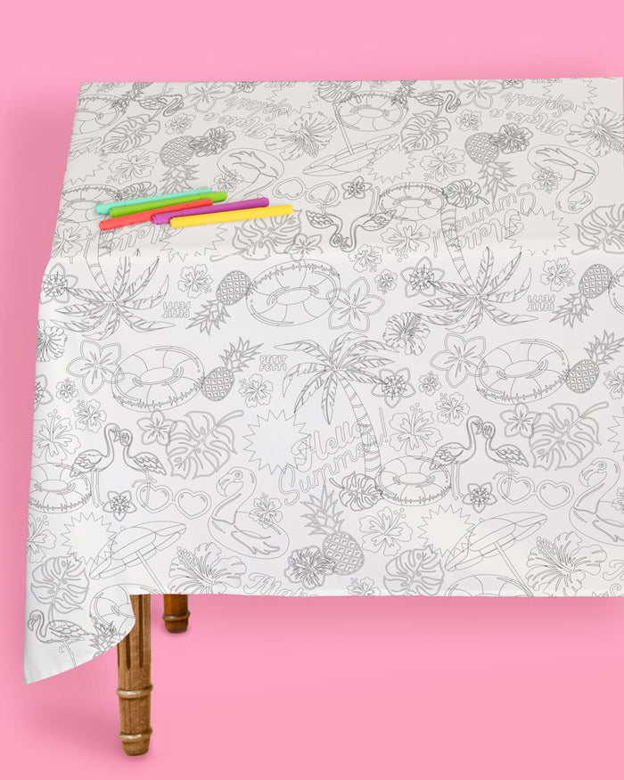 Pool Party Paper Tablecloth - coloring tablecloth