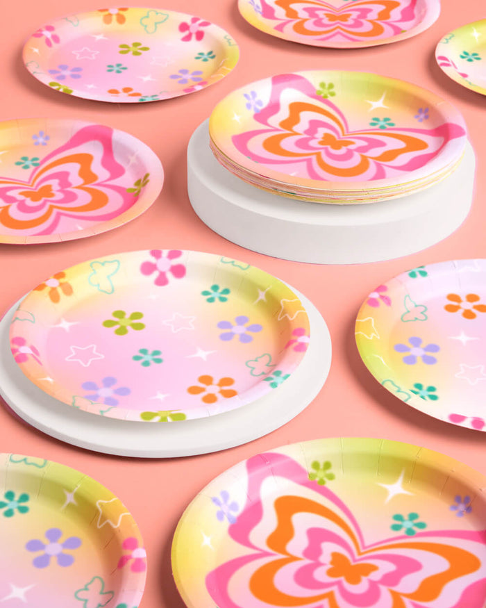 Butterfly Daydream Plates - 24 paper plates