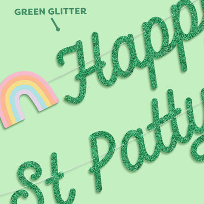 Happy St. Patty's Day Banner - 3D glitter banner