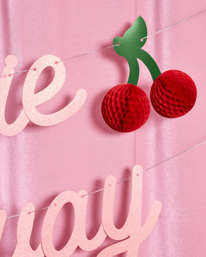 Ma Cherie is on the Way Banner - 3D glitter banner