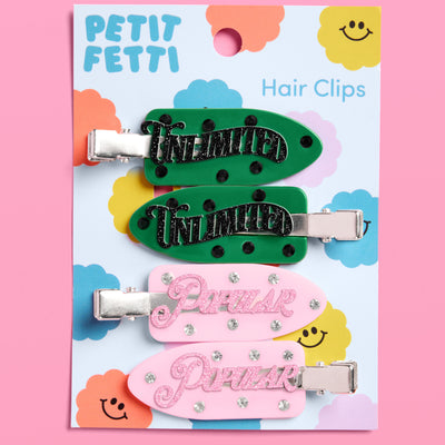 Popular + Unlimited Clips - 4 acrylic clips