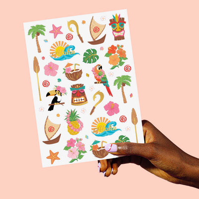 Luau Tattoos - 60 temporary tattoos