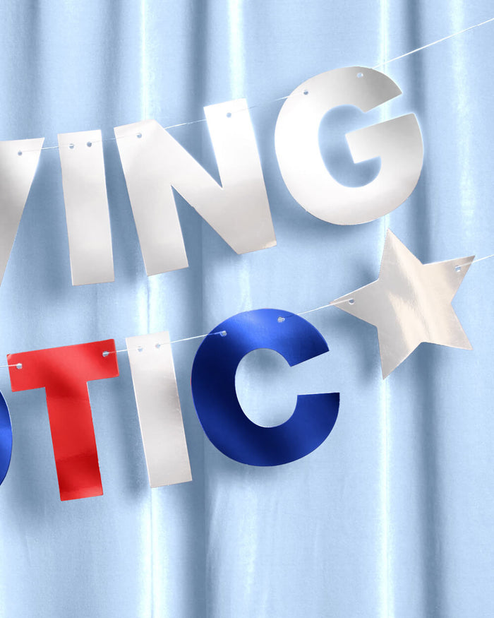 It's Giving Patriotic Banner - foil banner