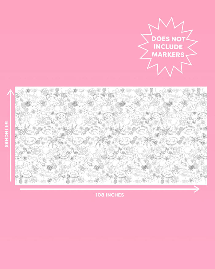 Pool Party Paper Tablecloth - coloring tablecloth