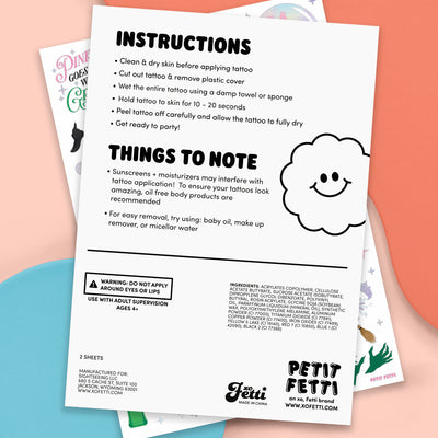 Pink Goes Good w. Green Tats - 50 temporary tattoos