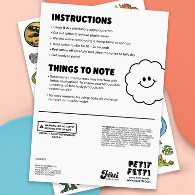 Dino-mite Tats - 44 foil temporary tattoos