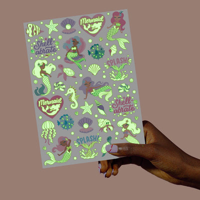 Mermaid Glo Tats - 48 foil temporary tattoos