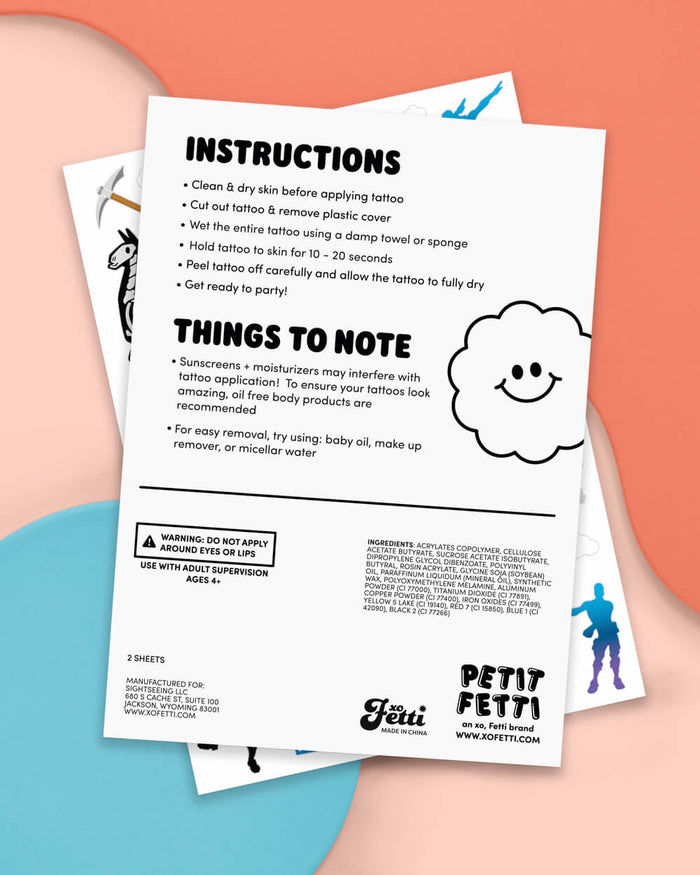 Birthday Battle Tats - 50 temporary tattoos