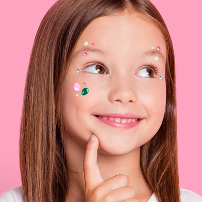 Pink Goes Good w. Green Gem Set - 112 adhesive face gems