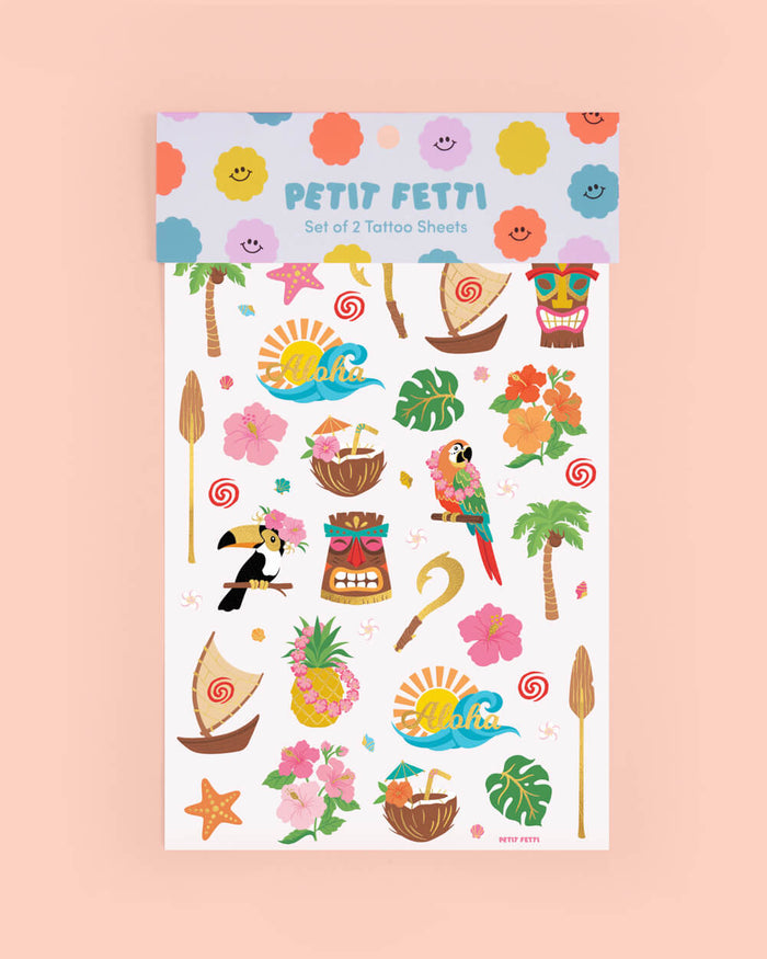 Luau Tattoos - 60 temporary tattoos