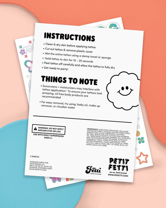 Groovy Rainbow Tats - 68 temporary tattoos