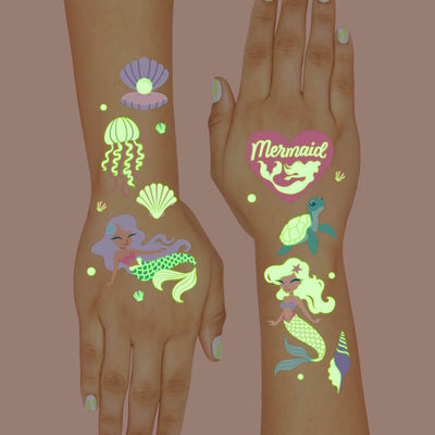 Mermaid Glo Tats - 48 foil temporary tattoos