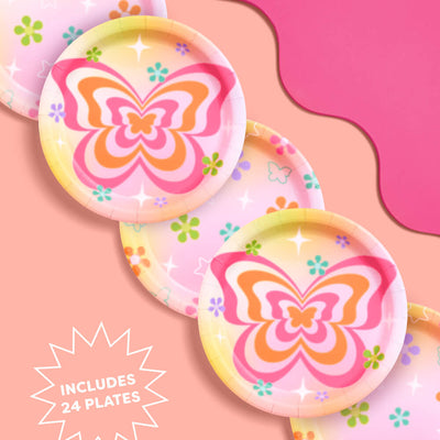 Butterfly Daydream Plates - 24 paper plates
