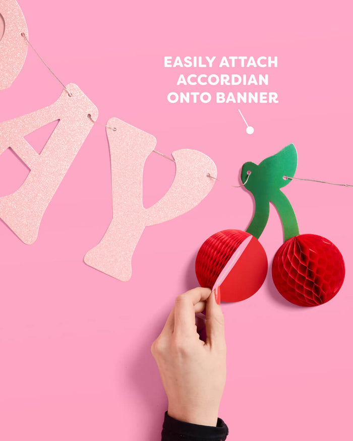 Cherry On Top Bday Banner - 3D glitter banner
