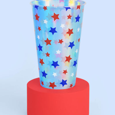 Stars & Stripes Cups - 16 iridescent 16 oz cups