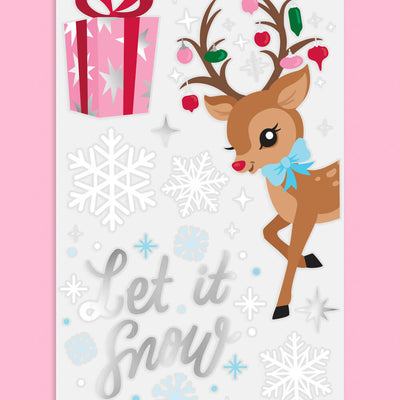 Winter Wonderland Window Clings - 6 silver foil and color sheets