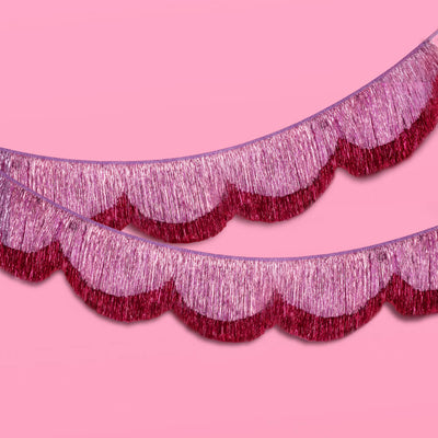 Tickled Pink Fringe - scalloped banner