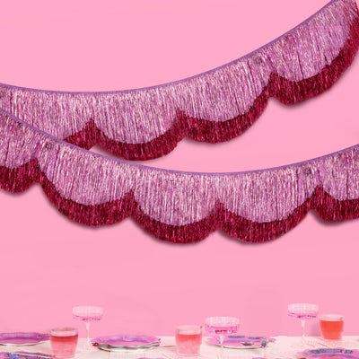 Tickled Pink Fringe - scalloped banner