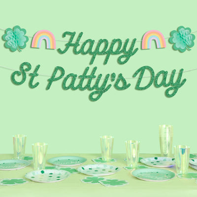 Happy St. Patty's Day Banner - 3D glitter banner