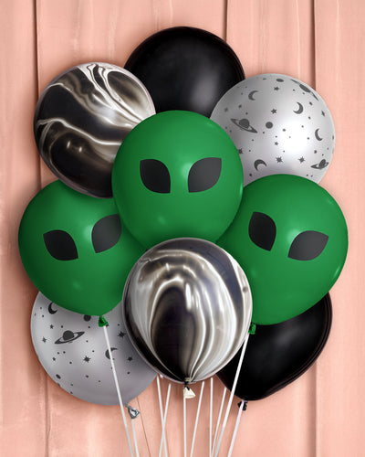 Alien Abduction Balloon Pack - 24 latex balloons