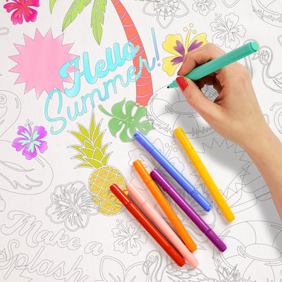 Pool Party Paper Tablecloth - coloring tablecloth