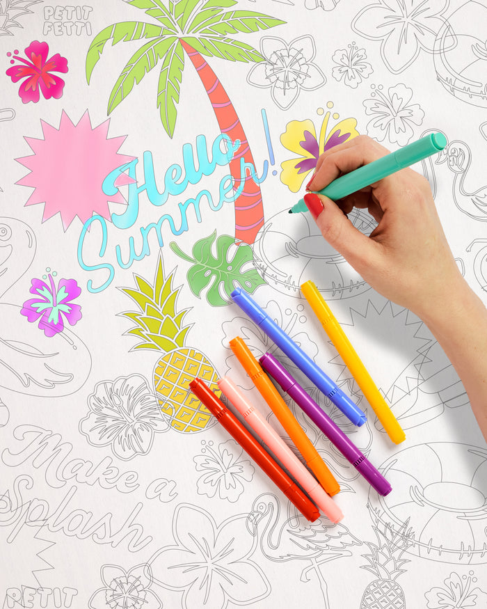 Pool Party Paper Tablecloth - coloring tablecloth