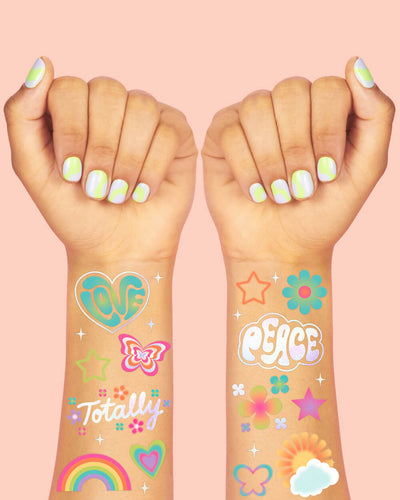 Groovy Rainbow Tats - 68 temporary tattoos