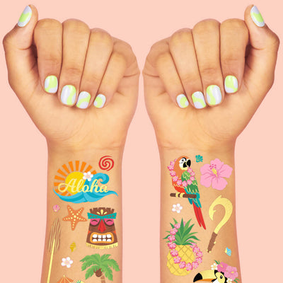 Luau Tattoos - 60 temporary tattoos