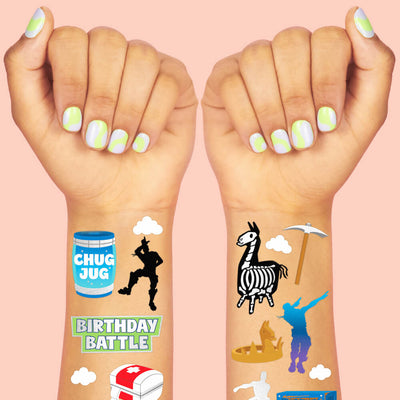 Birthday Battle Tats - 50 temporary tattoos