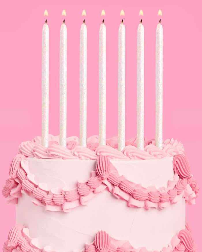 Iridescent Glitter Candles - 10 glitter candles