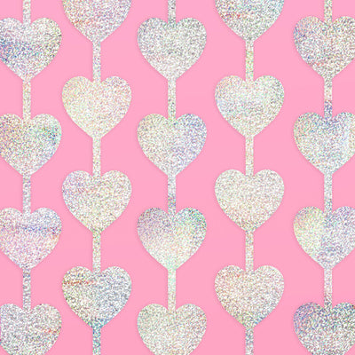 Shimmer Heart Curtain - iridescent foil curtain