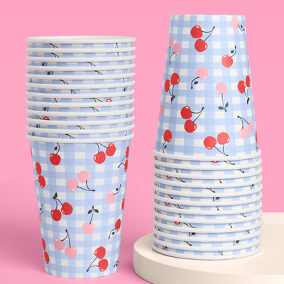 Cherry Tableware Bundle - paper plates, cups + napkins