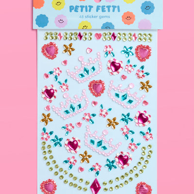 53 face gems including crowns, flowers, hearts + more