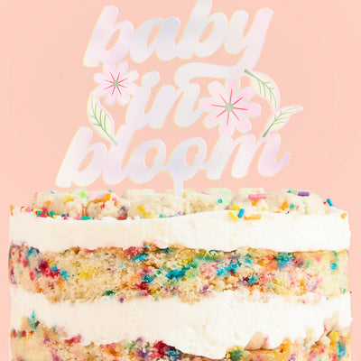 Baby in Bloom Topper - iridescent cake topper