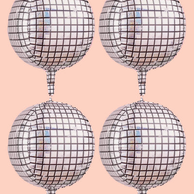 It's Disco, Baby! Balloons - 4 disco ball balloons