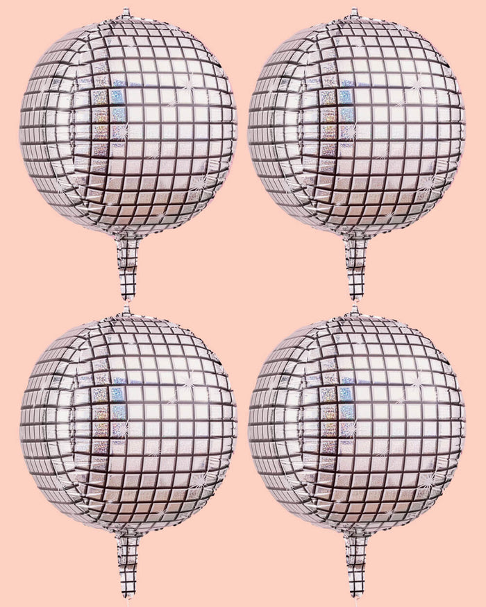 It's Disco, Baby! Balloons - 4 disco ball balloons