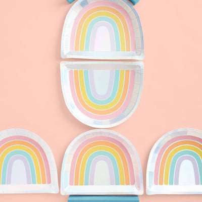 Rainbow Plates - 25 paper plates