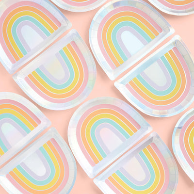 Rainbow Plates - 25 paper plates