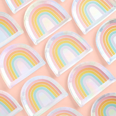 Rainbow Plates - 25 paper plates