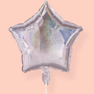 Shimmer Star Balloons - 4 iridescent balloons
