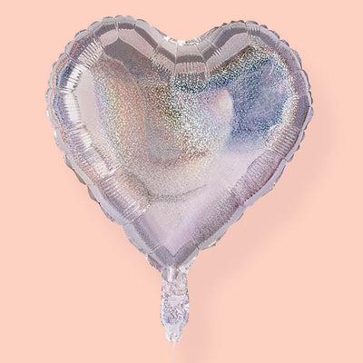 Shimmer Heart Balloons - 4 iridescent balloons