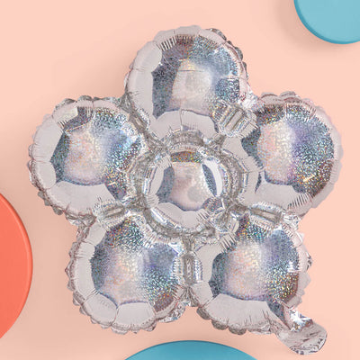 Shimmer Flower Balloon - 4 iridescent balloons