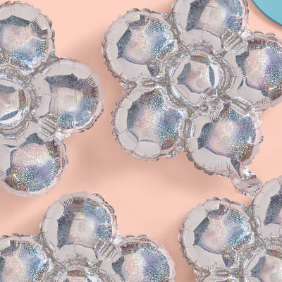Shimmer Flower Balloon - 4 iridescent balloons