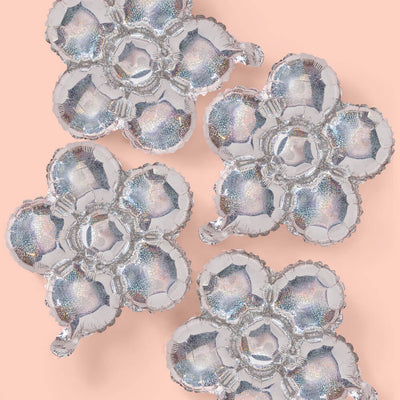 Shimmer Flower Balloon - 4 iridescent balloons