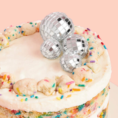 It's Disco, Baby! Topper - 4 disco ball cake toppers