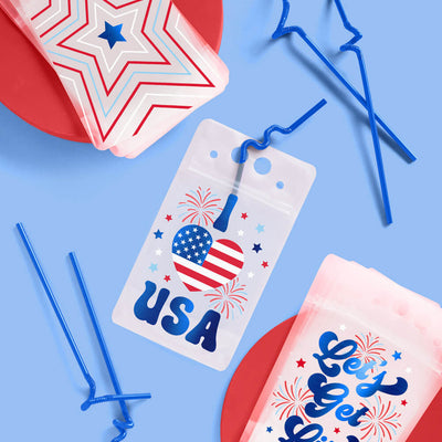 Party In The USA Sippers - 16 pouches + straws